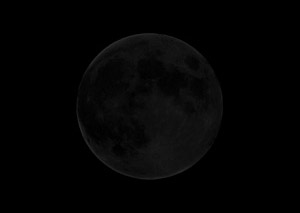 New moon: night side of moon facing Earth